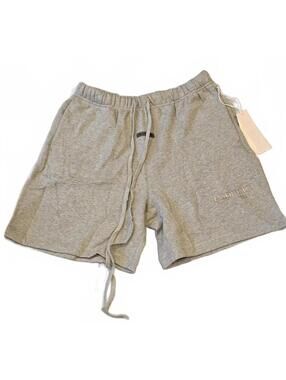 Fear of God Essentials Heather Gray Fleece Sweat Shorts Med